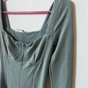 NWOT SPARKLY SHIMMERY GREEN LONG SLEEVE ROMPER URBAN OUTFITTERS